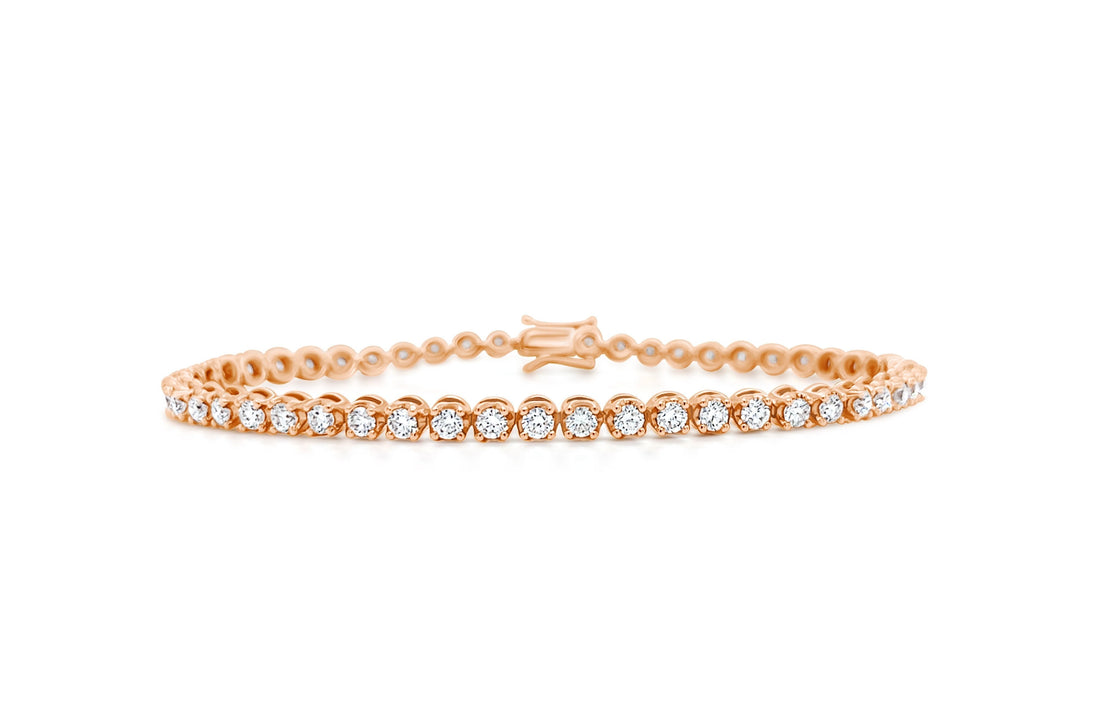 Bracelet Tennis 18k Rose Gold &amp; 52 Diamonds 3.01 carats