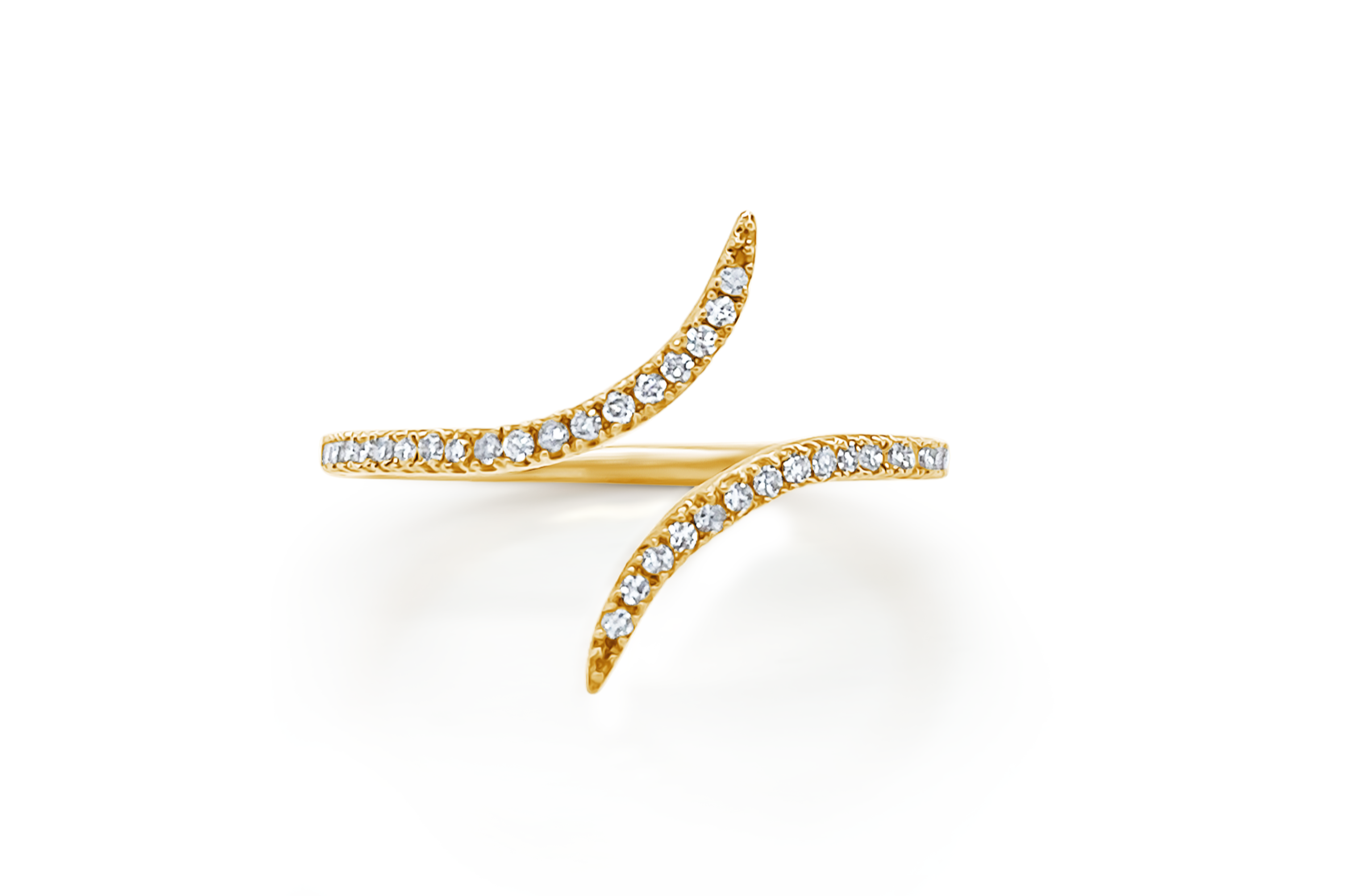 Ring 14k Yellow Gold &amp; Diamond Open