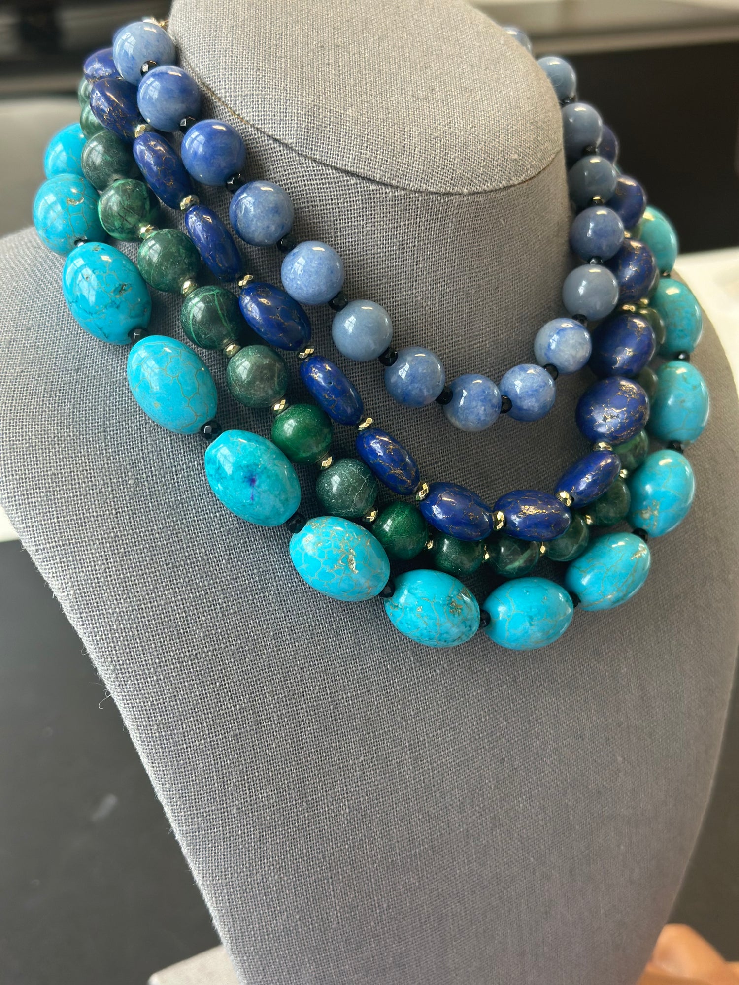 Summer Colored Gemstone Beaded Necklaces