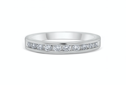 Ring 14k White Gold Half Diamond Band 0.25 carats