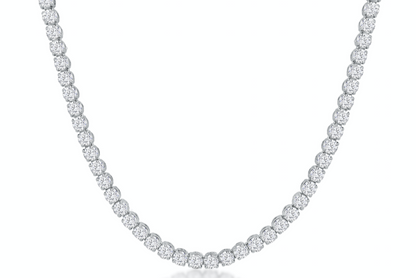 Necklace 18k Gold Tennis Round Diamonds 15.06cts