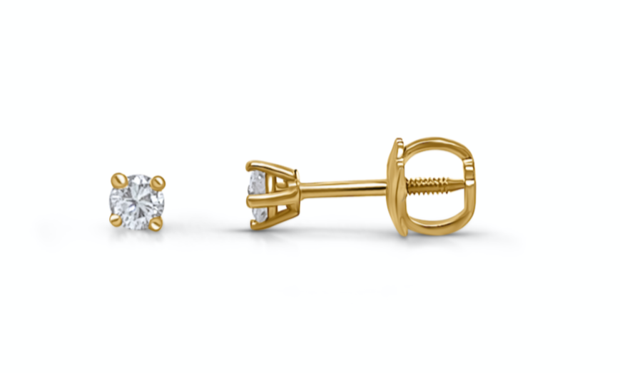 Earrings 14k Gold 0.15 carats Diamonds Mini Studs