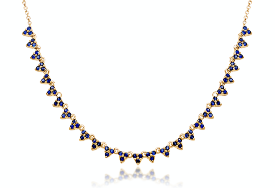 Necklace 14k Gold Sapphires