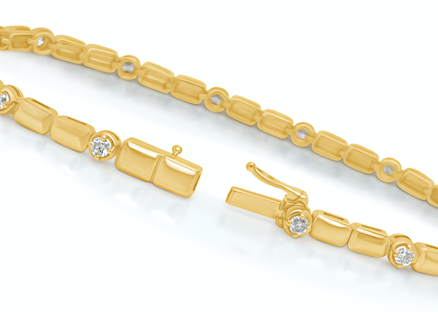 Bracelet 14k Yellow Gold &amp; Diamonds