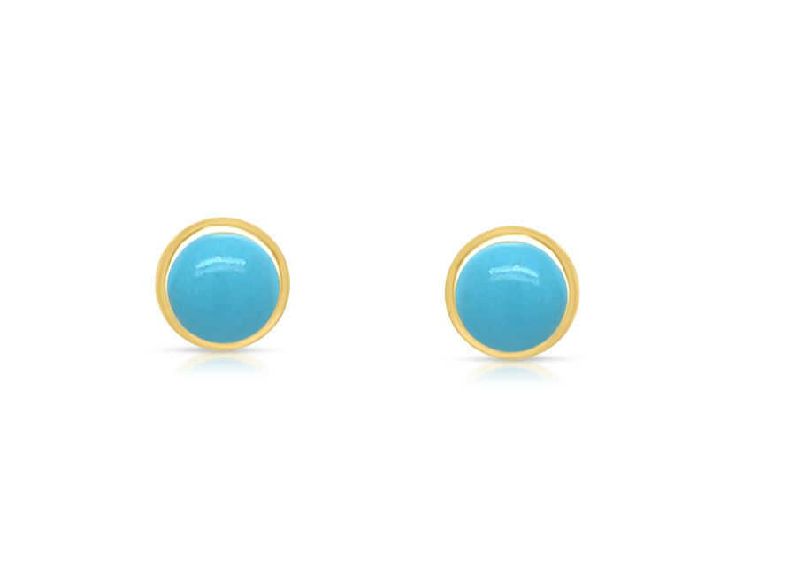 Mini Earrings 18k Gold Turquoise Studs