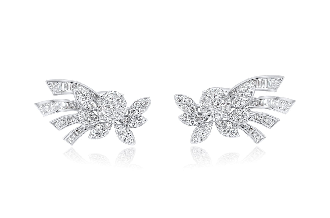 Earrings Diamonds Exotic Shape 18k White Gold