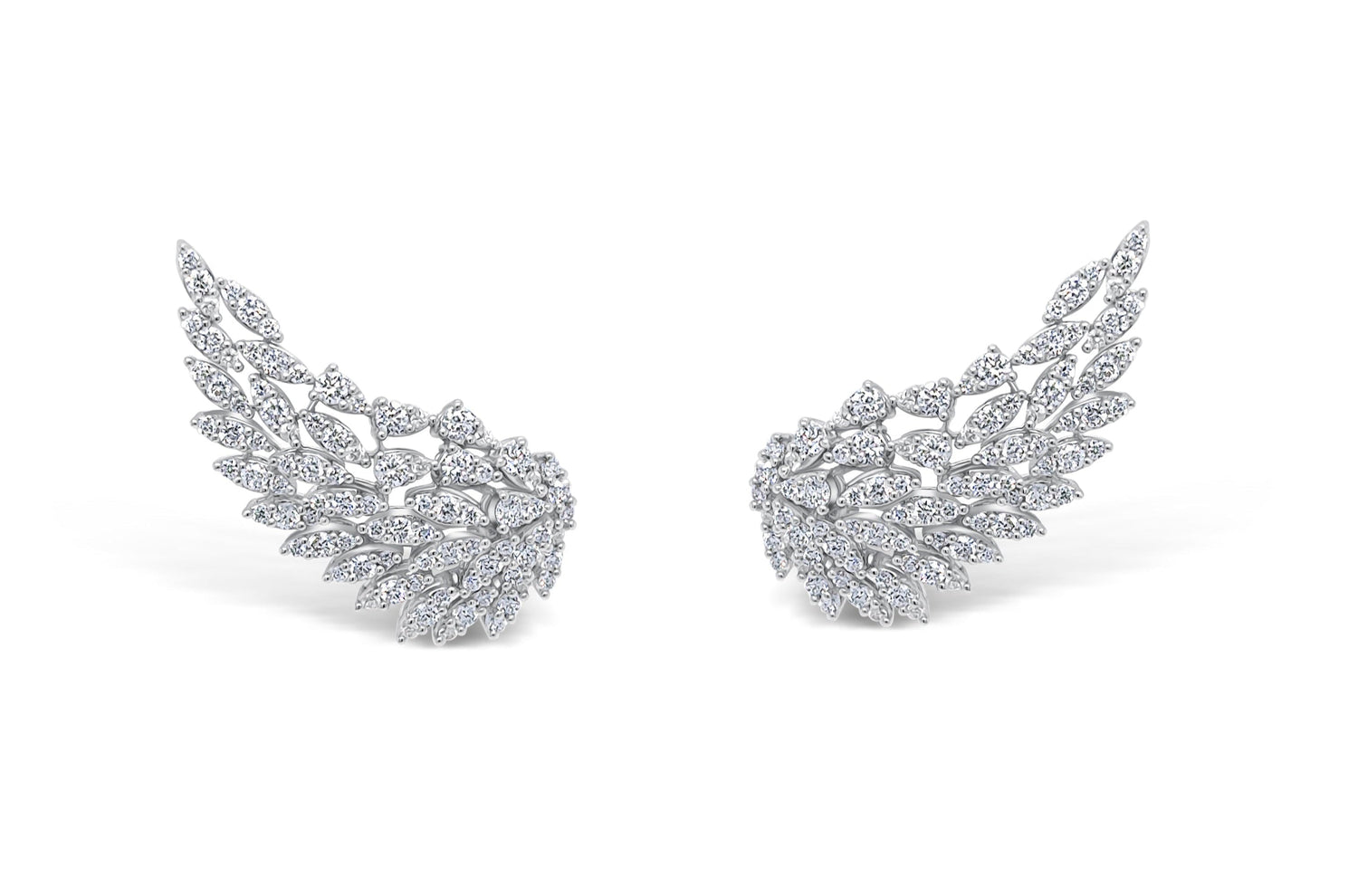 Earrings Wings 18k White Gold Diamonds