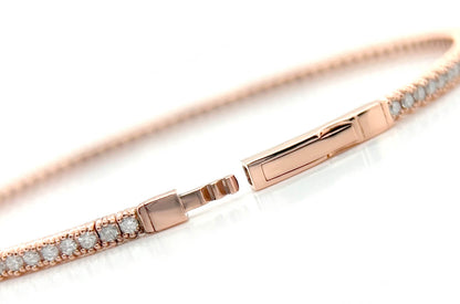 Bracelet 14kt Rose Gold &amp; Diamonds Bangle Tennis