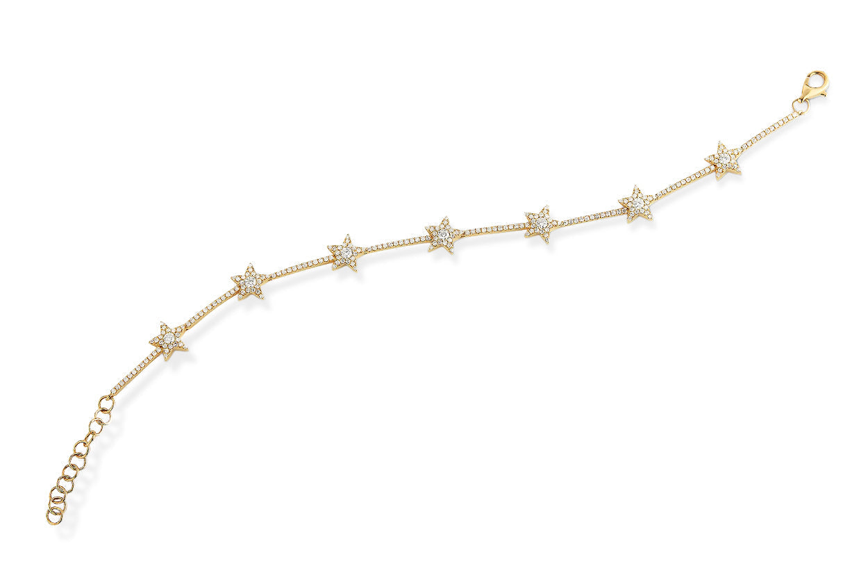 Bracelet 14kt Gold Stars &amp; Diamonds