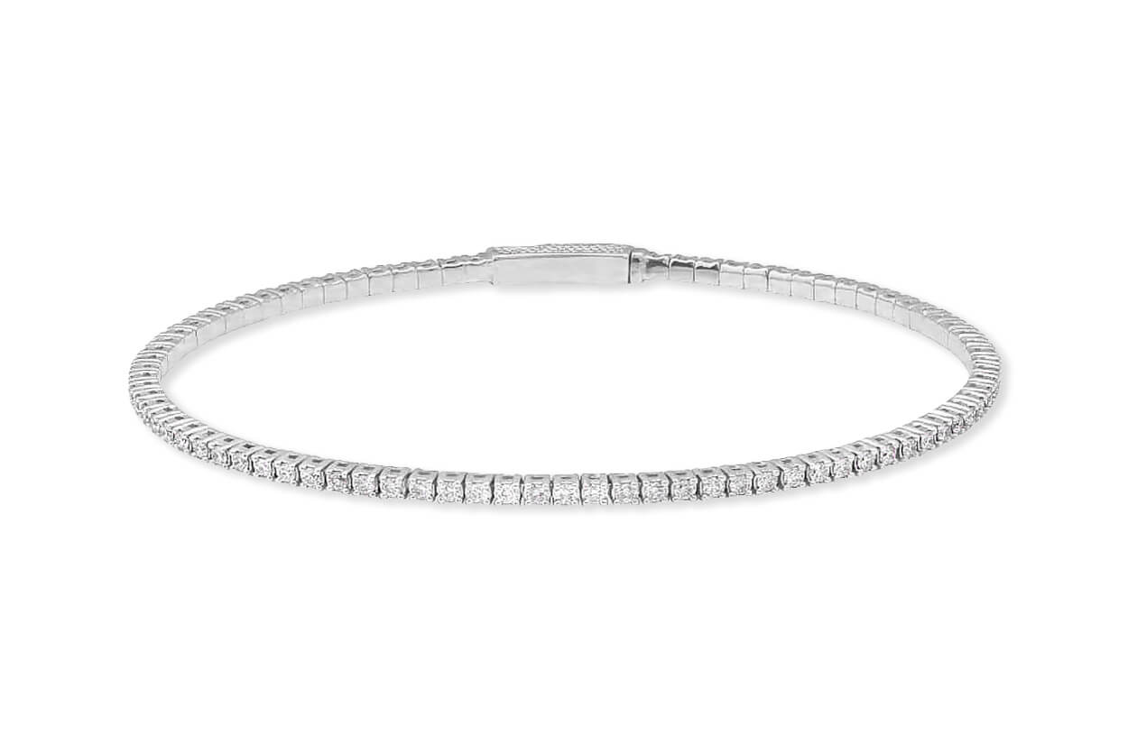 Bracelet 14kt White Gold &amp; Diamonds Bangle Tennis