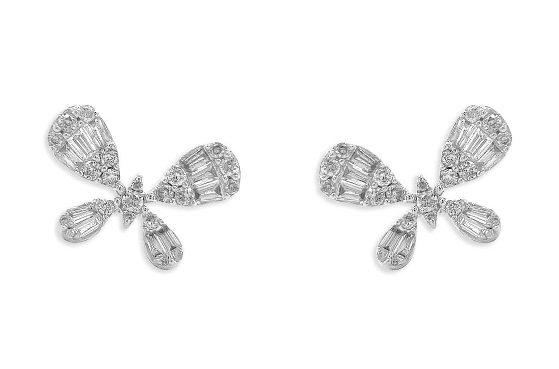 Earrings 18kt Gold &amp; Diamonds Butterflies