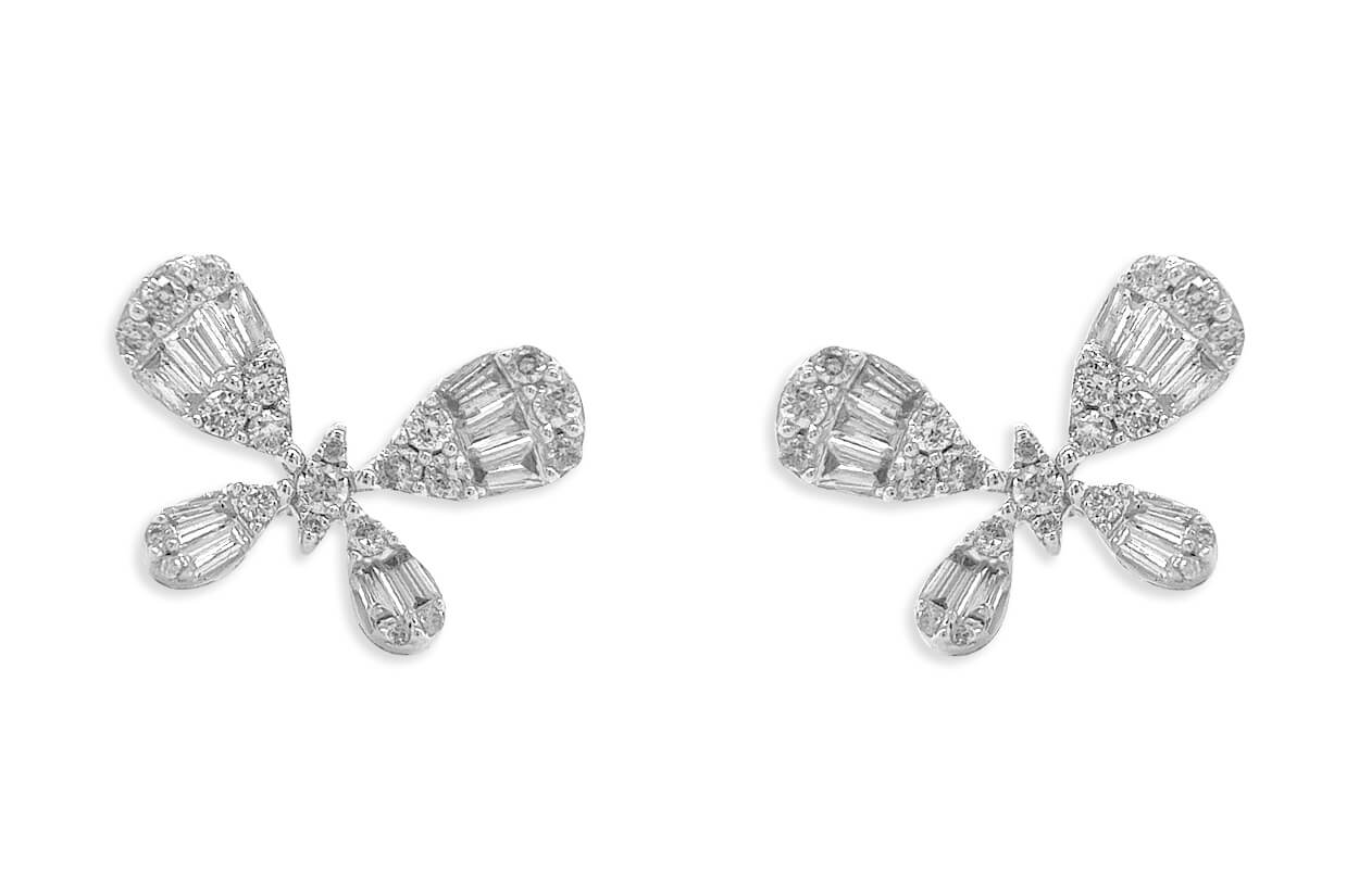 Earrings 18kt Gold &amp; Diamonds Butterflies