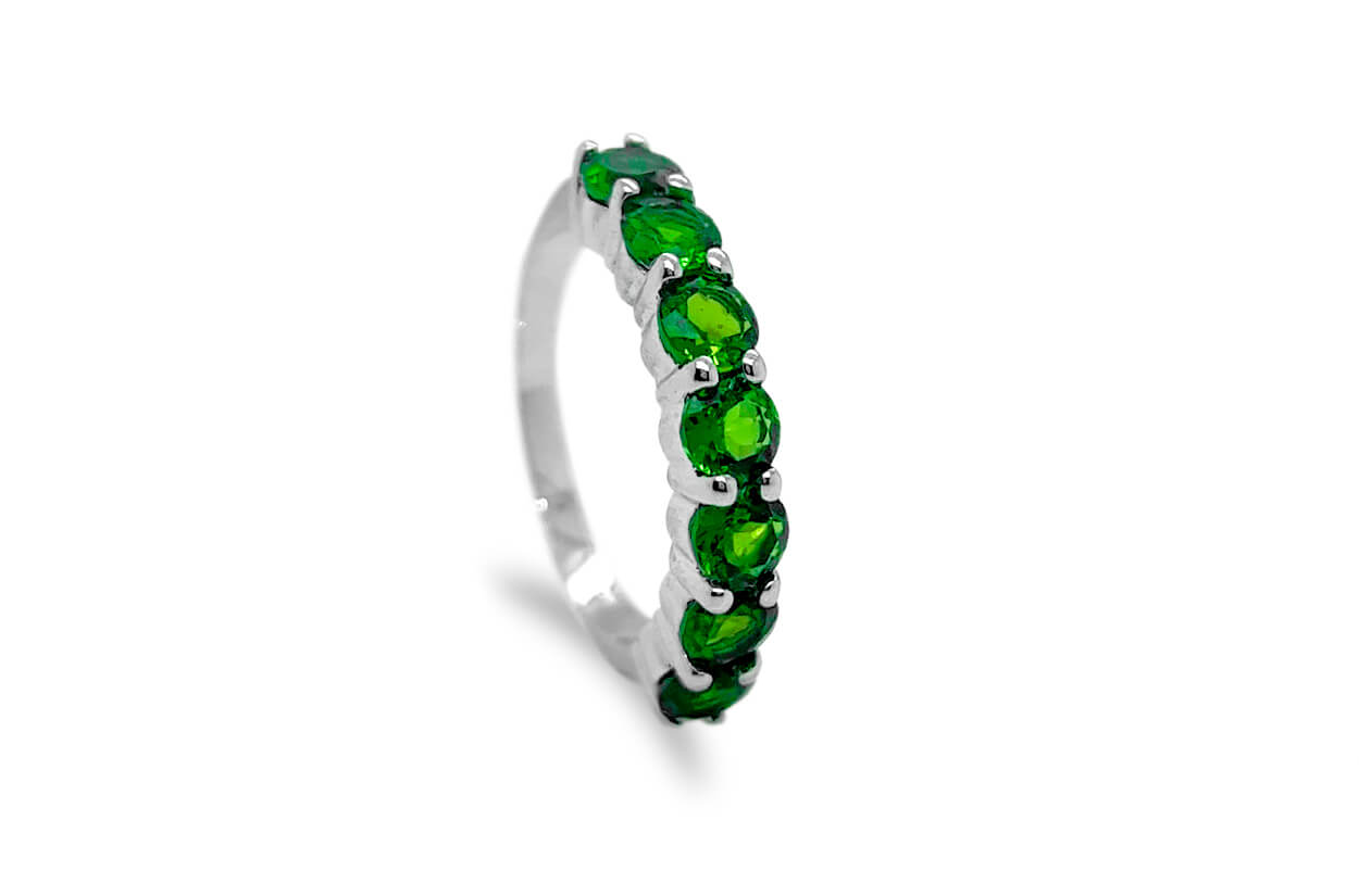 Ring 18kt Gold &amp; Chrome Diopside Band