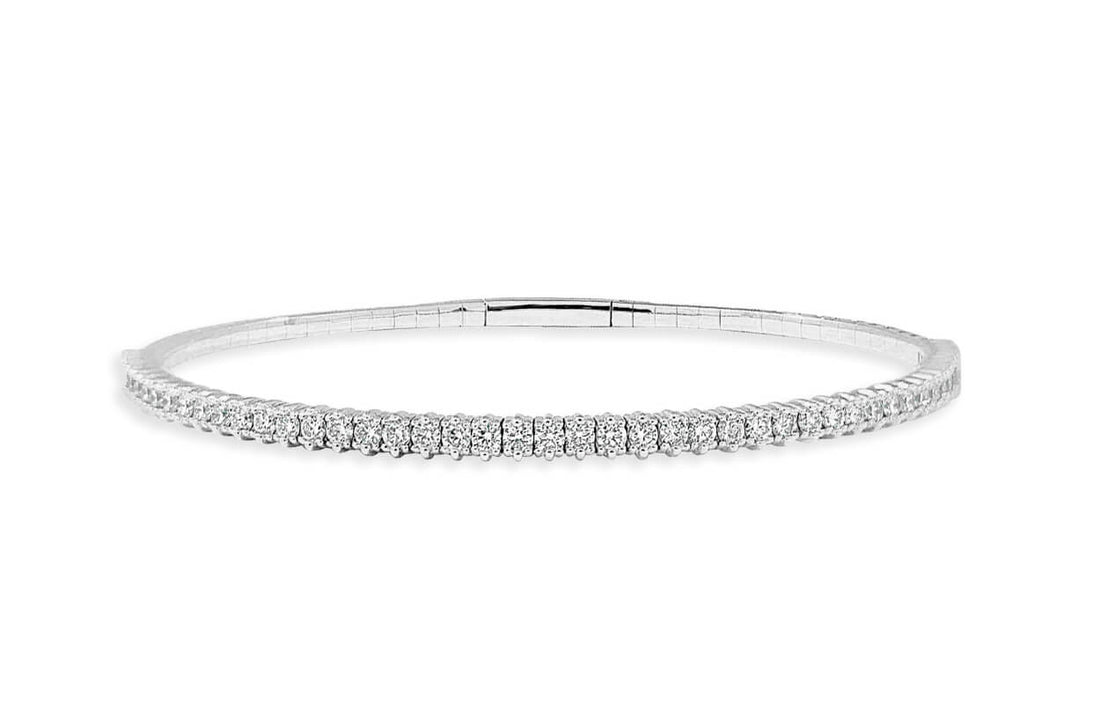 Bracelet 14kt White Gold &amp; Diamonds Bangle Tennis