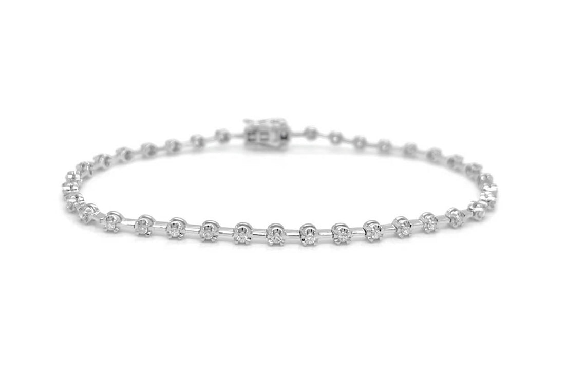 Bracelet 18kt White Gold &amp; Spaced Diamonds Tennis