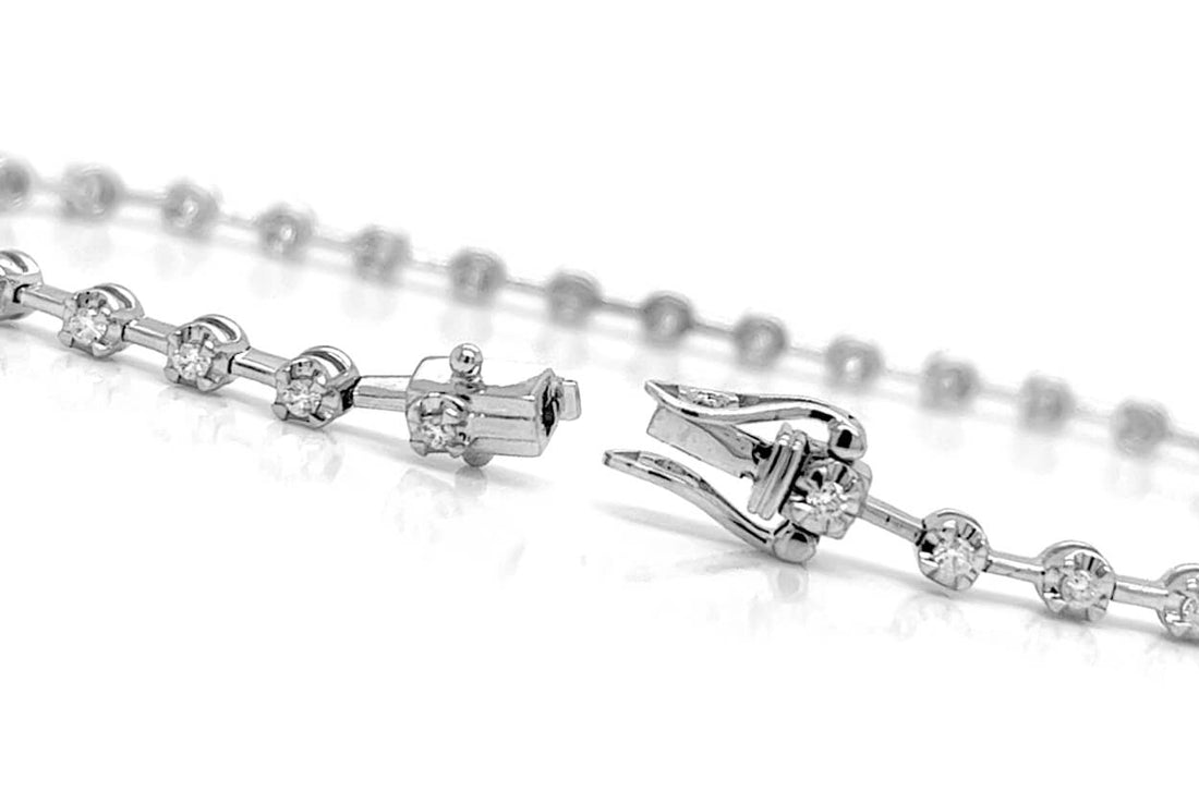 Bracelet 18kt White Gold &amp; Spaced Diamonds Tennis