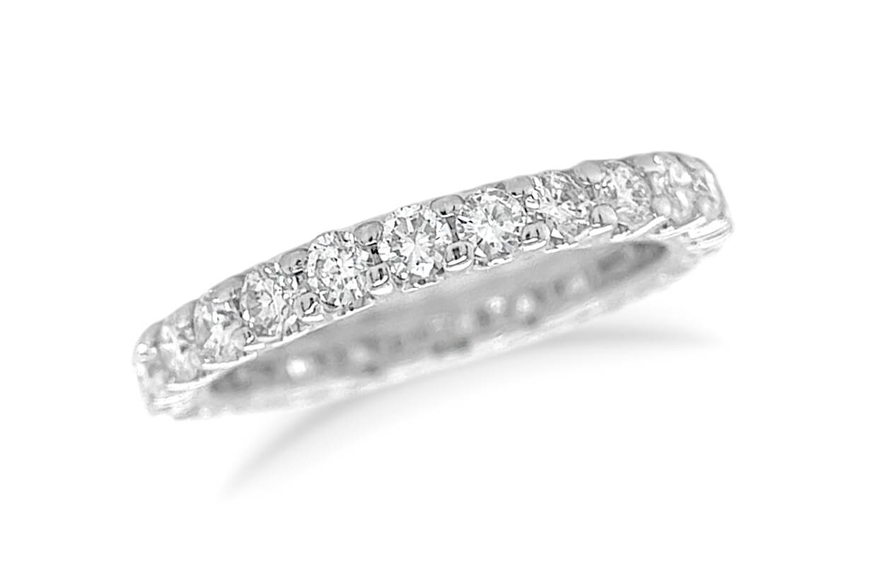 Eternity Ring 18kt Gold 25 Round Diamonds 1.25cts