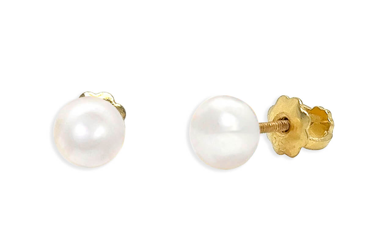 Opener Earrings 18kt Gold &amp; Pearls Screw Back