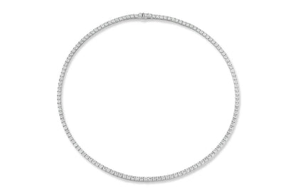 Necklace 18kt Gold Round Diamonds 10.55 cts Tennis