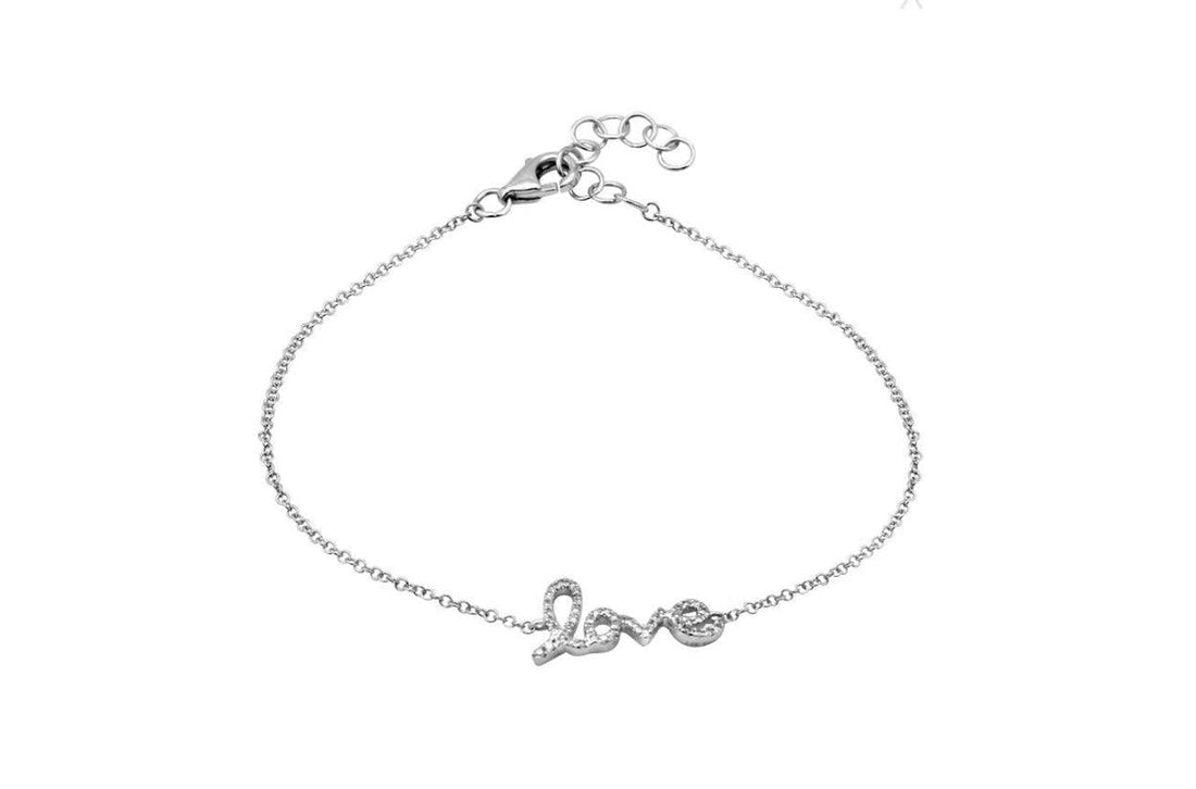 Bracelet 14kt Gold Chain Love &amp; Diamonds - Diamond Tales Fine Jewelry