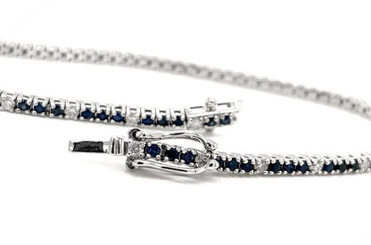 Bracelet 14kt Gold Tennis Sapphires &amp; Diamonds - Diamond Tales Fine Jewelry