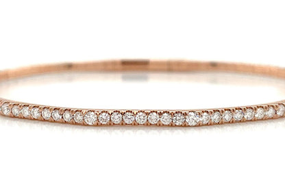 Bracelet 14kt Rose Gold &amp; Diamonds Rigid Tennis - Diamond Tales Fine Jewelry