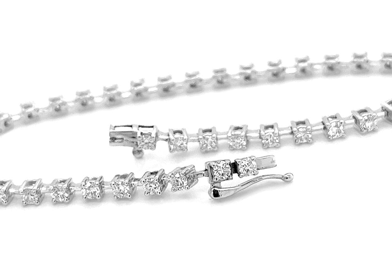 Bracelet 18kt White Gold &amp; Four Prongs Diamonds Tennis - Diamond Tales Fine Jewelry