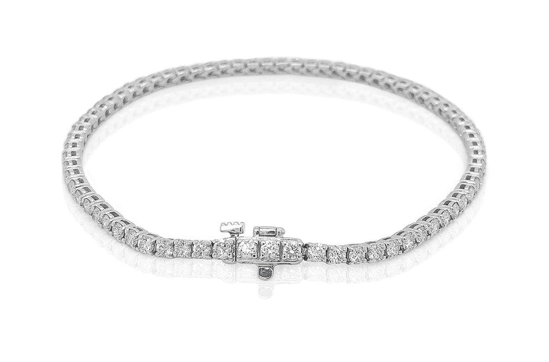 Bracelet 18kt White Gold Tennis with 69 Diamonds - Diamond Tales Fine Jewelry