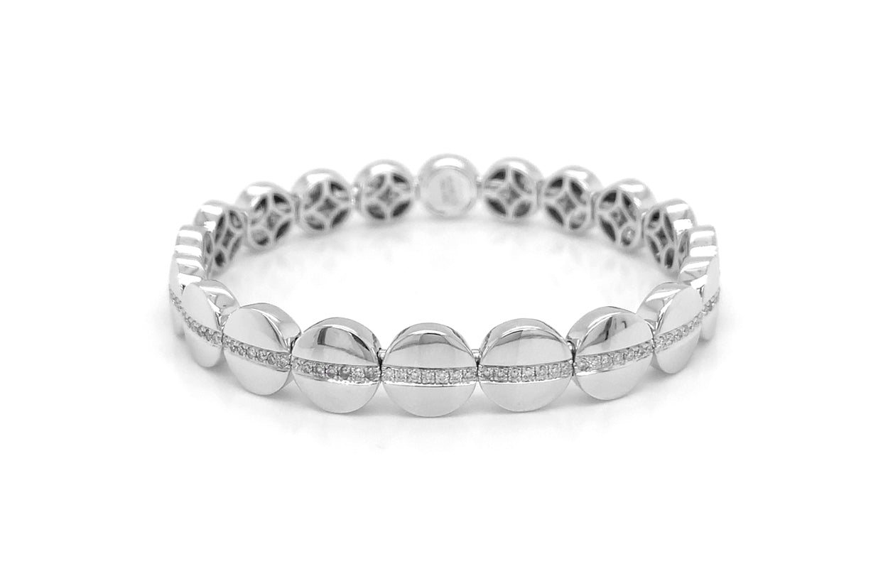 Bracelet Stretch 18kt White Gold &amp; 77 Diamonds - Diamond Tales Fine Jewelry