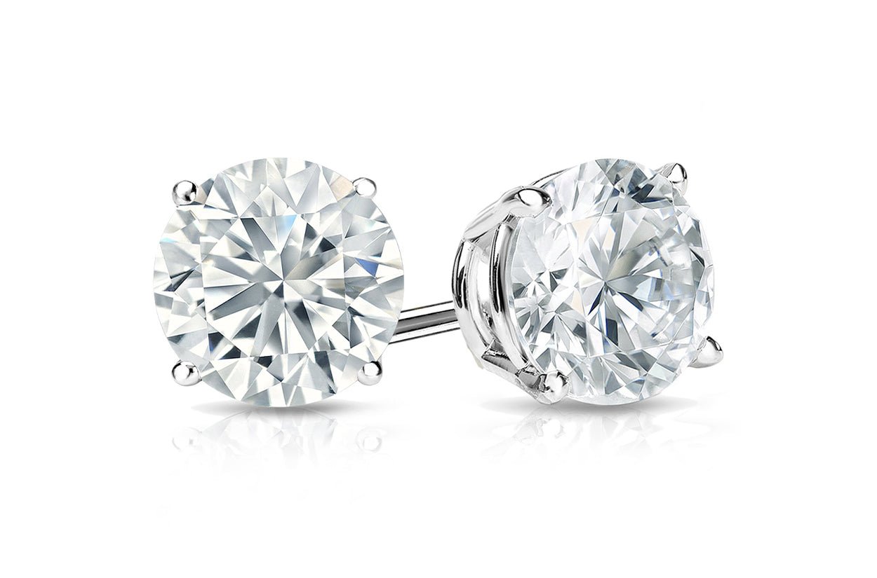 Earrings 0.42 cts Natural Round Diamonds VS2/SI1 18kt Gold Studs - Diamond Tales Fine Jewelry