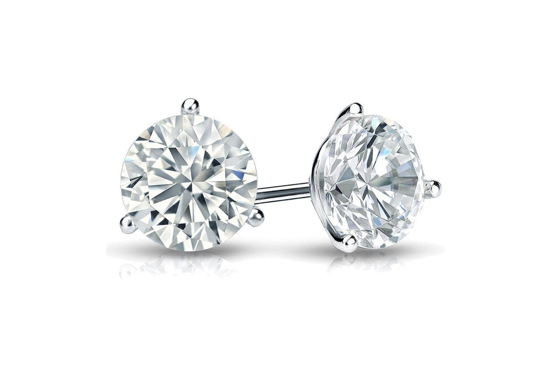 Earrings 1.40 cts Natural Round Diamonds color I clarity I1 18kt Gold Studs - Diamond Tales Fine Jewelry