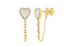 Earrings 14kt Gold Mother of Pearl Heart Chain & Outline Diamonds - Diamond Tales Fine Jewelry