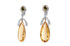 Earrings 18kt Gold Citrine Tears with Green Tourmalines & Diamonds - Diamond Tales Fine Jewelry
