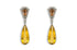 Earrings 18kt Gold Citrines Drop with Precious Topaz & Diamonds - Diamond Tales Fine Jewelry