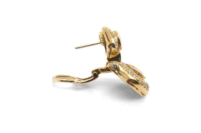 Earrings 18kt Gold Classic Sapphires &amp; Diamonds - Diamond Tales Fine Jewelry