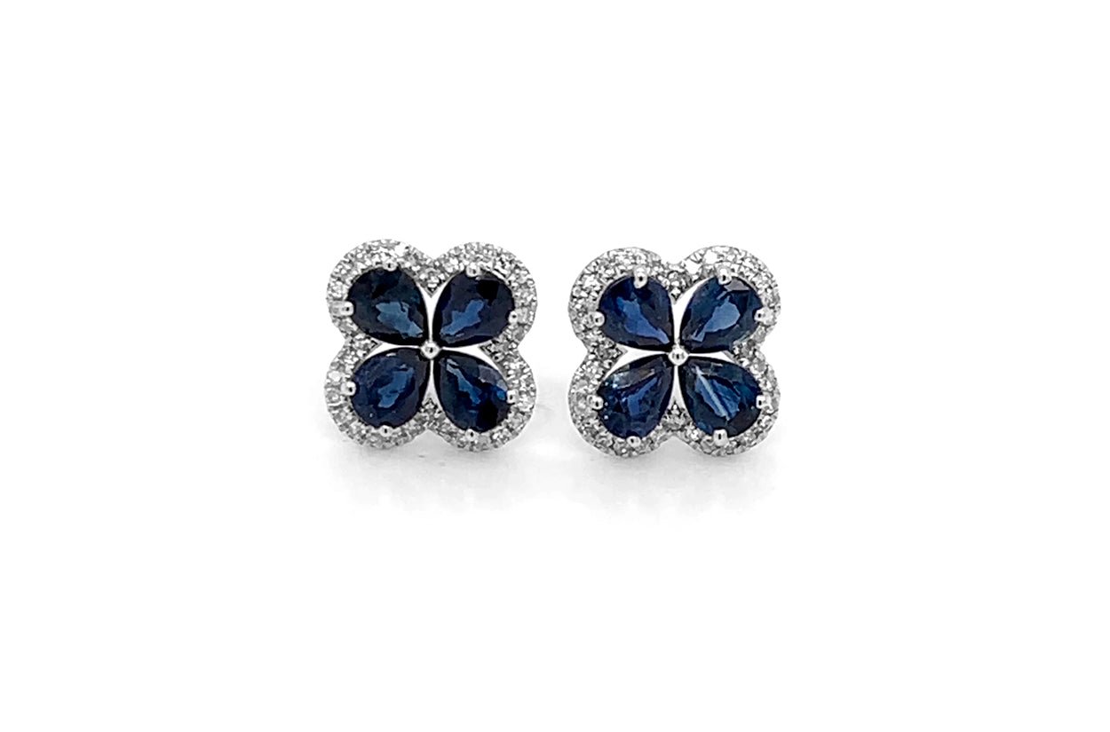 Earrings Flowers 4 petals in 18kt Gold | Diamond Tales Fine Jewelry