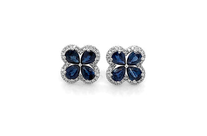 Earrings Flowers 4 petals in 18kt Gold | Diamond Tales Fine Jewelry