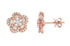 Earrings 18kt Gold Flowers Baguette & Round Diamonds - Diamond Tales Fine Jewelry