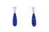 Earrings 18kt Gold Long Tear Blue Sapphires & Diamonds - Diamond Tales Fine Jewelry