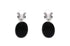 Earrings 18kt Gold Onyx & White Agatha Diamonds - Diamond Tales Fine Jewelry