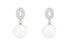 Earrings 18kt Gold Outline Diamonds Ovals & Pearls Drop - Diamond Tales Fine Jewelry