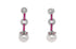 Earrings 18kt Gold Pink Sapphires with Pearls & Detachable Diamonds - Diamond Tales Fine Jewelry