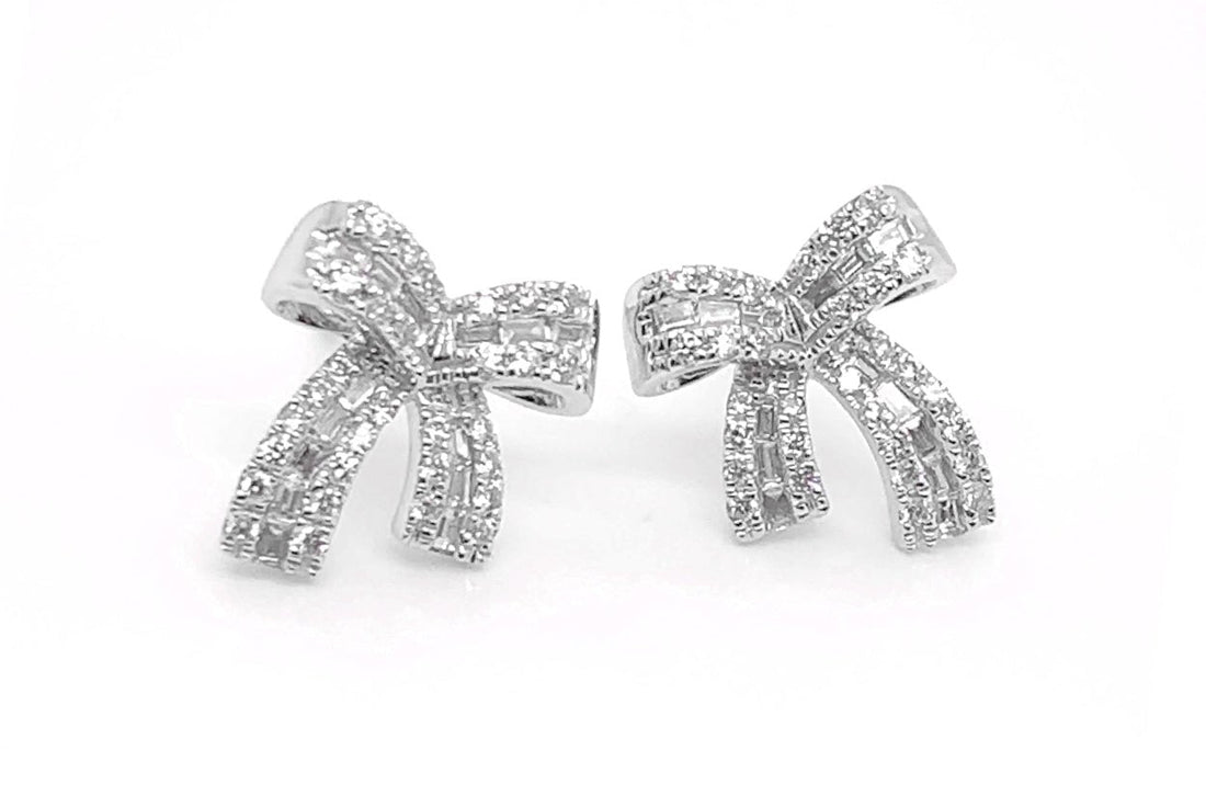 Earrings 18kt Gold Ribbons with Diamonds - Diamond Tales Fine Jewelry