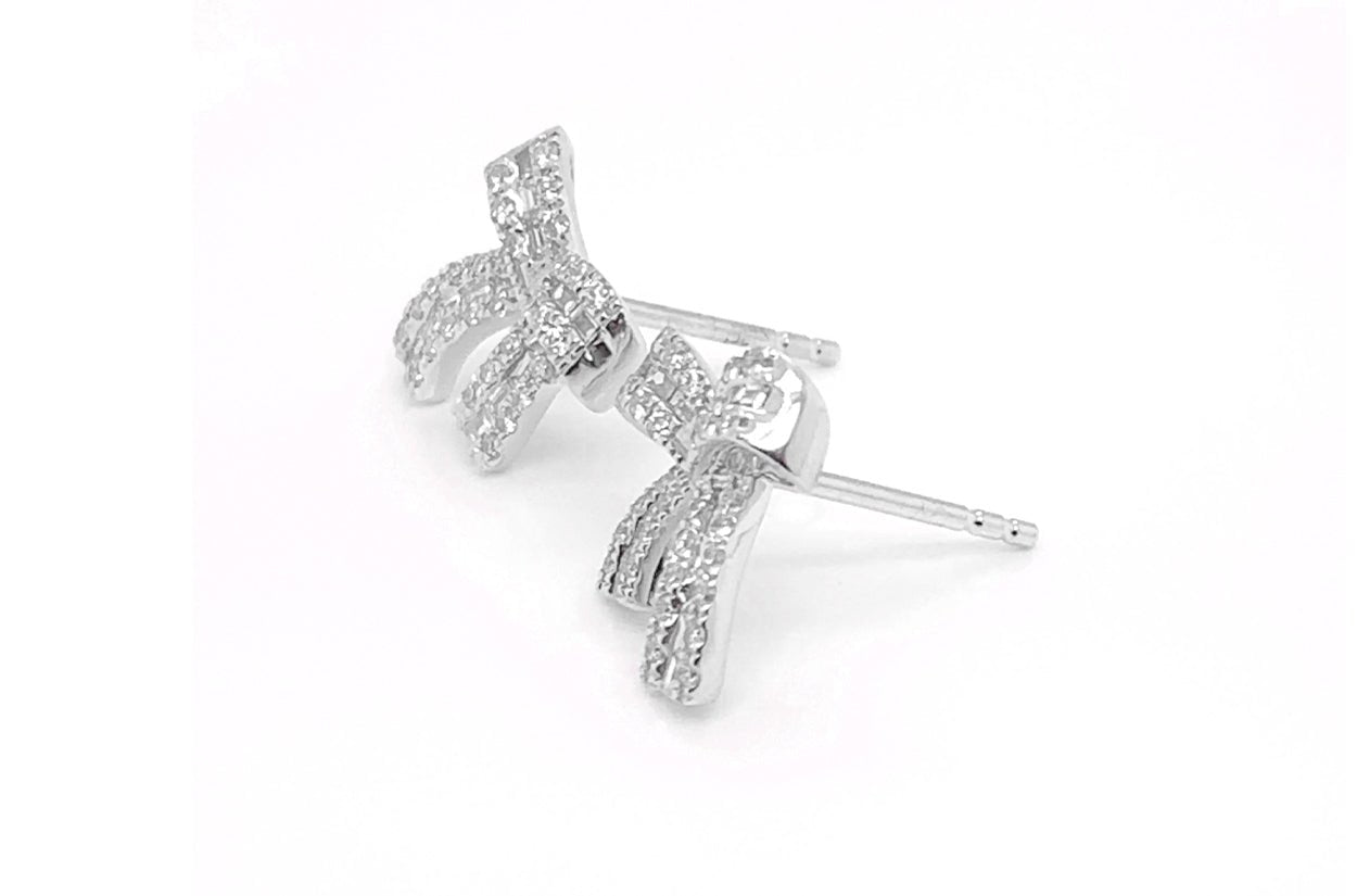 Earrings 18kt Gold Ribbons with Diamonds - Diamond Tales Fine Jewelry