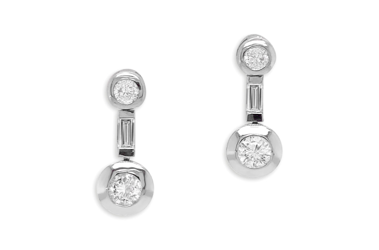 Earrings 18kt Gold Small Drop with Diamonds - Diamond Tales Fine Jewelry