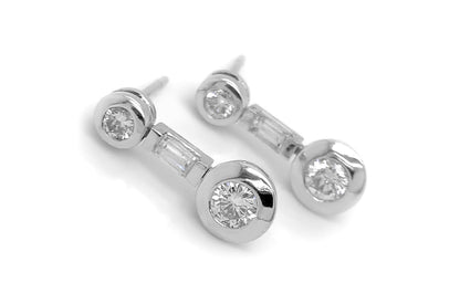 Earrings 18kt Gold Small Drop with Diamonds - Diamond Tales Fine Jewelry