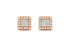 Earrings 18kt Gold Square Illusion Baguettes & Rounds Diamonds Studs - Diamond Tales Fine Jewelry