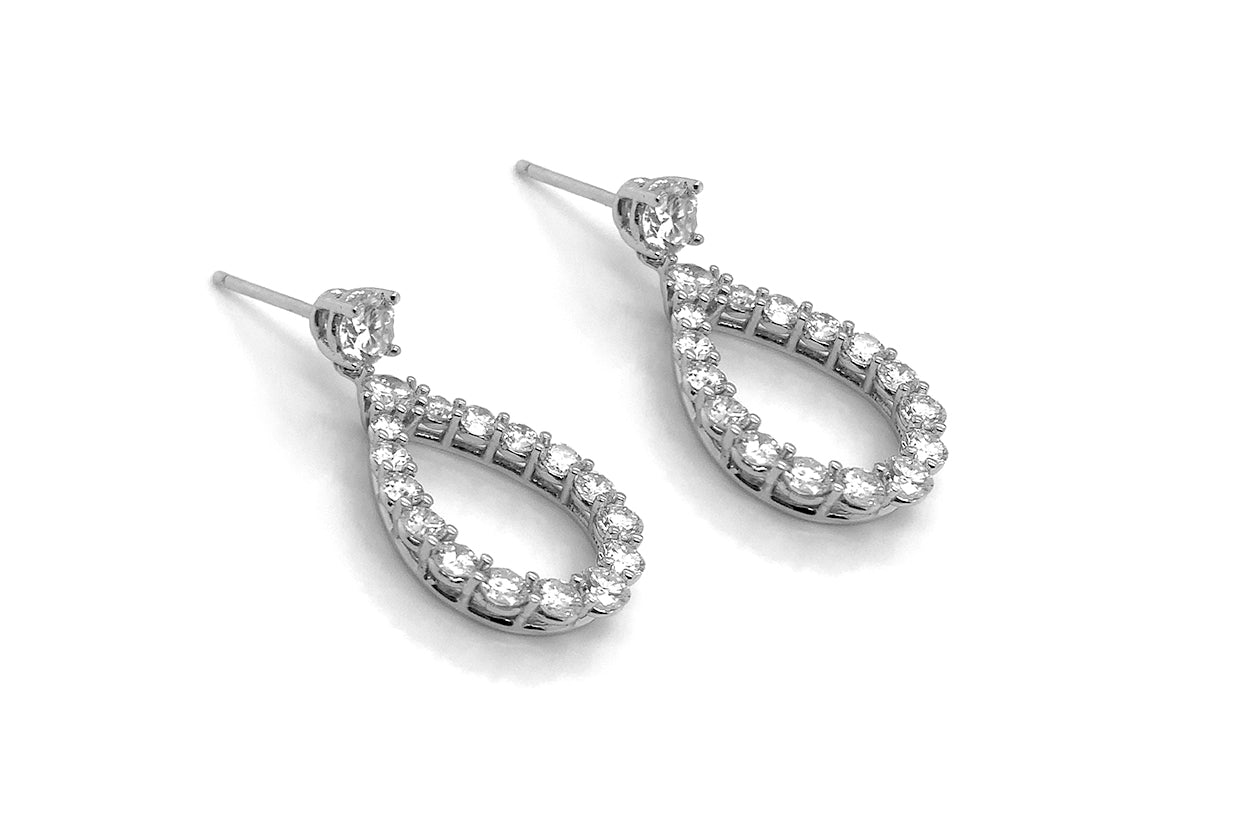 Earrings 18kt Gold Teardrop with Diamonds - Diamond Tales Fine Jewelry