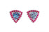 Earrings 18kt Gold Trillion Aquamarines & Pink Sapphires - Diamond Tales Fine Jewelry