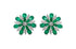 Earrings 18kt White Gold Flowers Emeralds & Diamonds - Diamond Tales Fine Jewelry